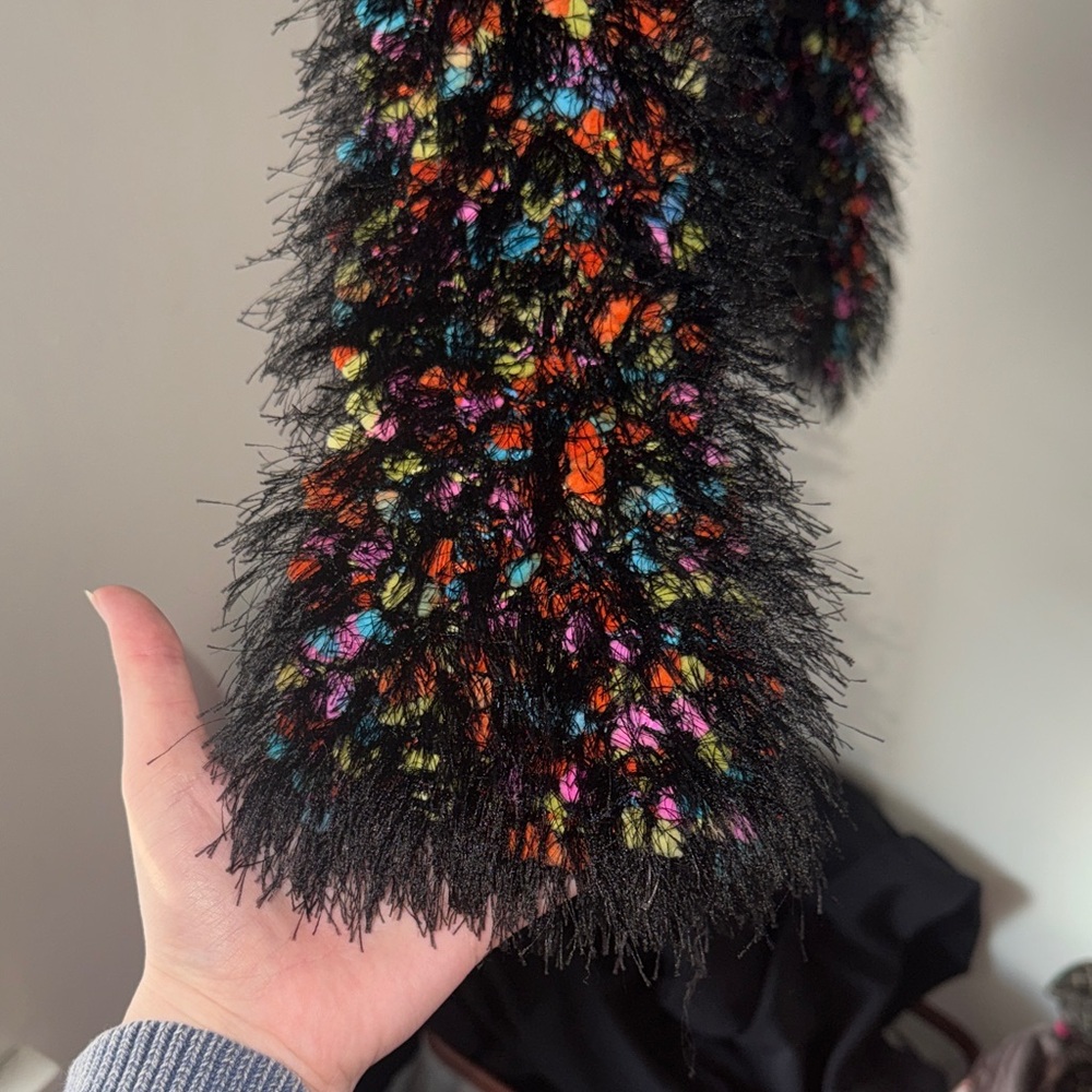 Women’s or Girl’s Fuzzy Multicolor Y2K Scarf - Picture 3 of 3